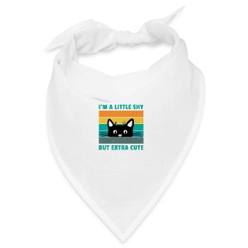 I'm A Little Shy But Extra Cute Retro Cat Lover Ca - Bandana Dreieckstuch - Weiß - Vorne