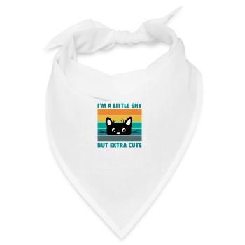 I'm A Little Shy But Extra Cute Retro Cat Lover Ca - Bandana Dreieckstuch - Weiß - Vorne