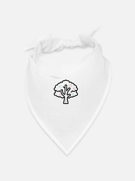 Apfelbaum - Bandana Dreieckstuch - Weiß