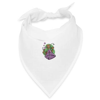 Ein Glas lila Gift mit Herbstlaub - Bandana Dreieckstuch - Weiß - Vorne
