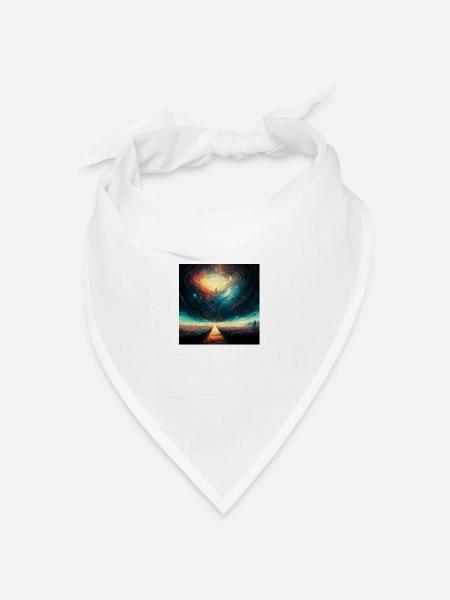 Endloses Universum - Bandana Dreieckstuch - Weiß