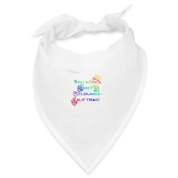 Der blumige Bildungsauftrag - Bandana Dreieckstuch - Weiß - Vorne