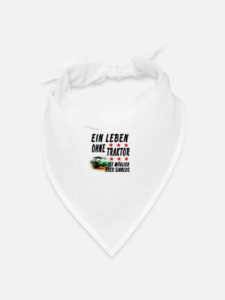 Traktor - Bandana Dreieckstuch - Weiß