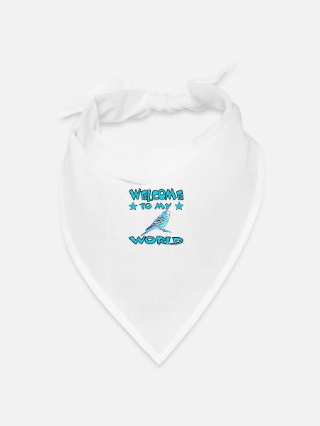 Wellensittich - Bandana Dreieckstuch - Weiß
