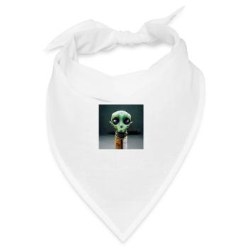 Abstrakter Ausländer Auf Einem Stock - Bandana Dreieckstuch - Weiß - Vorne