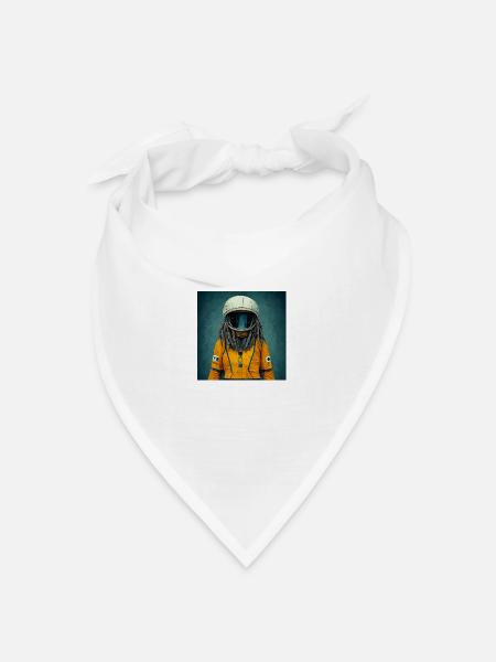 Rasta-astronaut - Bandana Dreieckstuch - Weiß