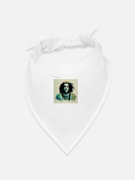 Rastafari-skizzenmalerei - Bandana Dreieckstuch - Weiß