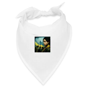 Ukrainisches Mädchen Während Des Krieges - Bandana Dreieckstuch - Weiß - Vorne