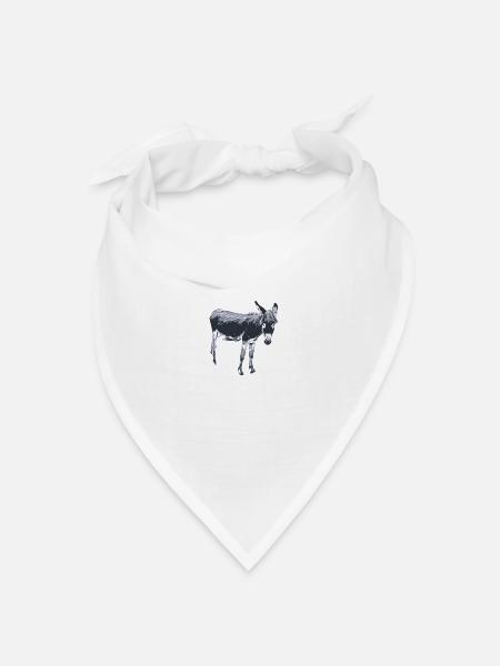 Esel - Bandana Dreieckstuch - Weiß