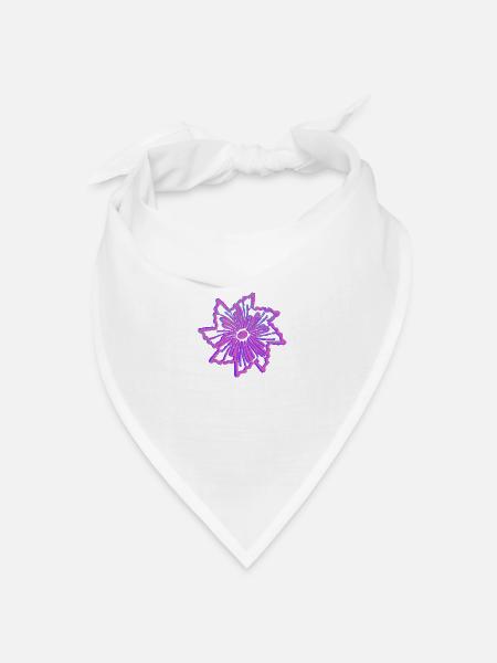 Blume - Bandana Dreieckstuch - Weiß