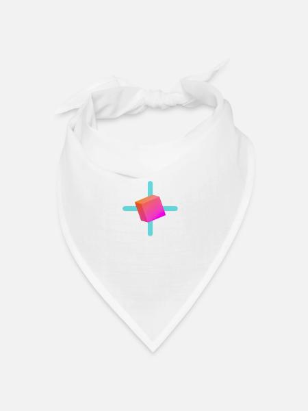 Würfelkreuz - Bandana Dreieckstuch - Weiß