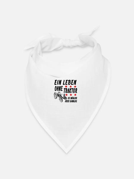 Traktor - Bandana Dreieckstuch - Weiß