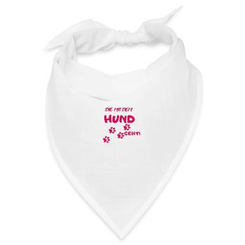 DIE mit dem Hund geht - Bandana Dreieckstuch - Weiß - Vorne
