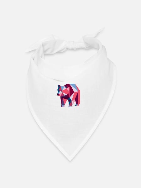 Bär, geometrisch, Vektor art, abstrakt, Tier - Bandana Dreieckstuch - Weiß