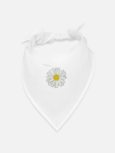 Gänseblümchen - Bandana Dreieckstuch - Weiß