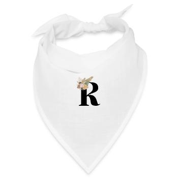 Buchstabe R Blumen - Bandana Dreieckstuch - Weiß - Vorne