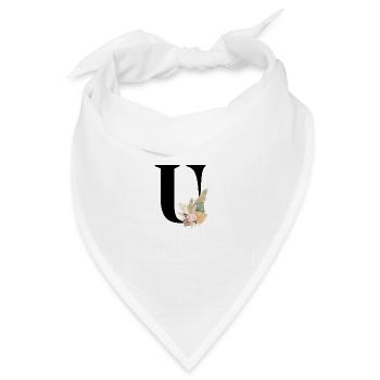 Buchstabe U geblümt - Bandana Dreieckstuch - Weiß - Vorne