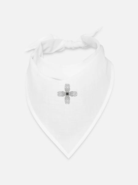 Stammesblume (schwarz) - Bandana Dreieckstuch - Weiß
