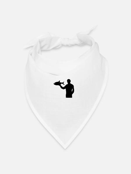 Angeln - Bandana Dreieckstuch - Weiß
