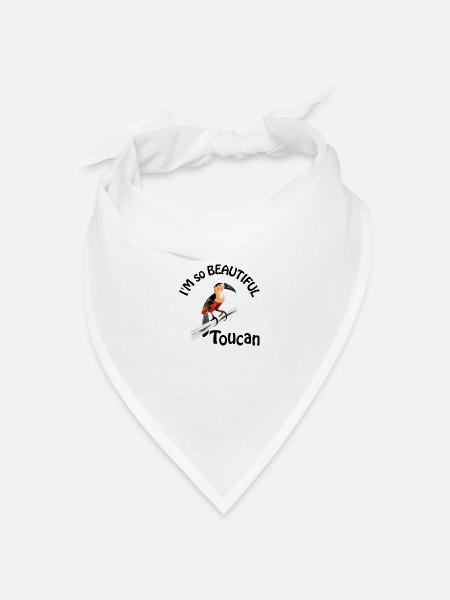 Tukan - Bandana Dreieckstuch - Weiß
