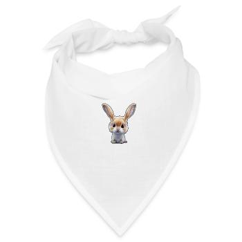 kleiner Hase 5 - Bandana Dreieckstuch - Weiß - Vorne
