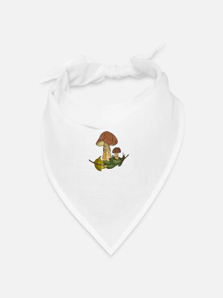 Pilze - Bandana Dreieckstuch - Weiß