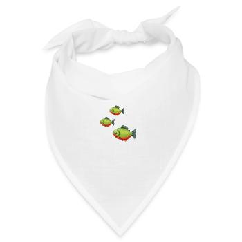 Piranhas - Bandana Dreieckstuch - Weiß - Vorne