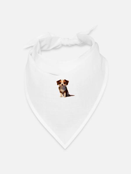 welpe 2 - Bandana Dreieckstuch - Weiß