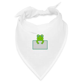 Text präsentieren Frosch Schild - Bandana Dreieckstuch - Weiß - Vorne