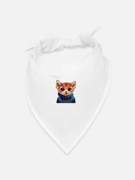 Kitten mit Pullover - Bandana Dreieckstuch - Weiß