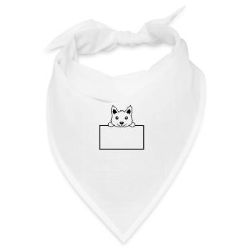 Text einfügen Hund Schild - Bandana Dreieckstuch - Weiß - Vorne