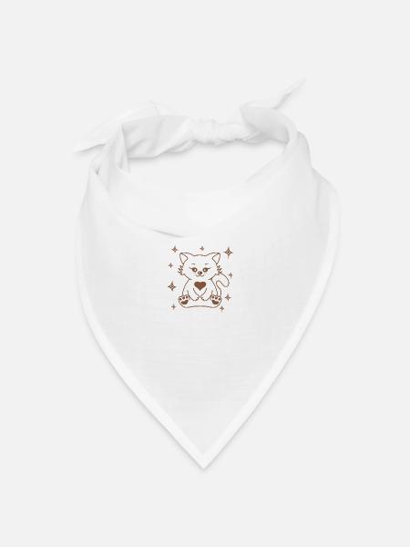 lovely kitty - Bandana Dreieckstuch - Weiß