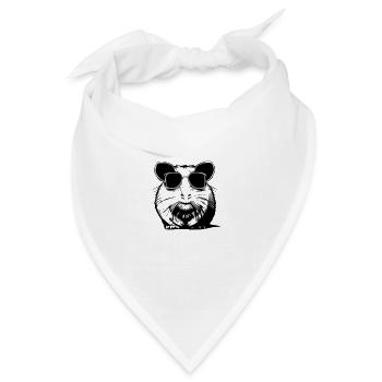 Meerschweinchen cool Sonnenbrille lustig Vektor 1 - Bandana Dreieckstuch - Weiß - Vorne