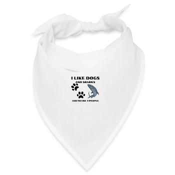 I LIKE DOGS AND SHARKS - Bandana Dreieckstuch - Weiß - Vorne
