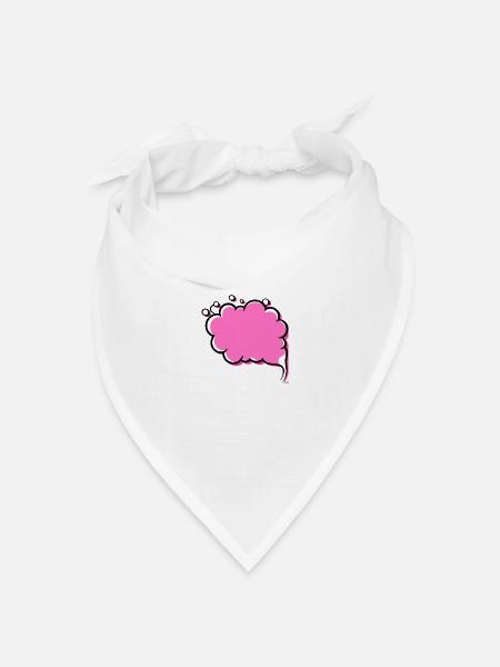 Pinke Wolke - Bandana Dreieckstuch - Weiß