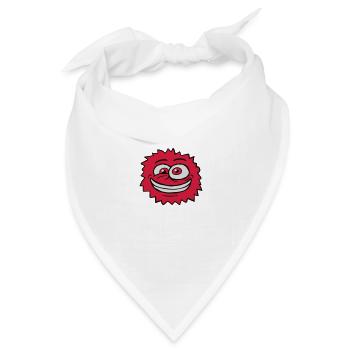 Monster verrücktes Comic Gesicht - Bandana Dreieckstuch - Weiß - Vorne