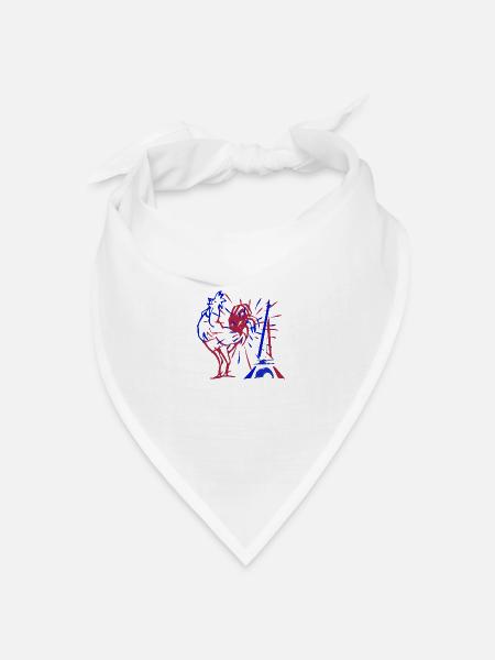 Frankreich - Bandana Dreieckstuch - Weiß