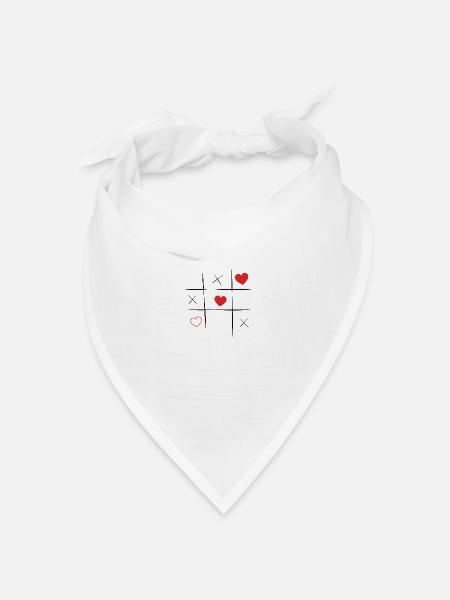 Herz - Bandana Dreieckstuch - Weiß