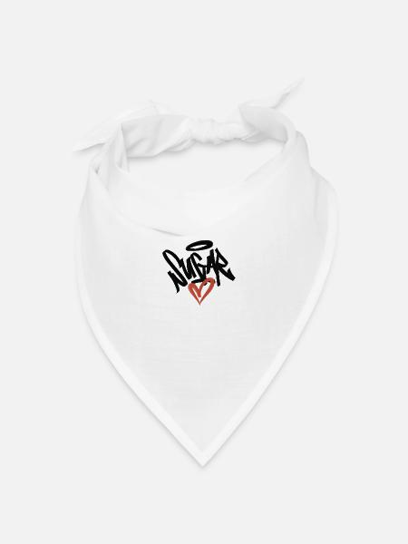 Zuckerherz Graffiti - Bandana Dreieckstuch - Weiß