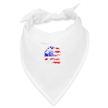 Halftone Grunge USA Flagge Hintergrund - Bandana Dreieckstuch - Weiß - Vorne