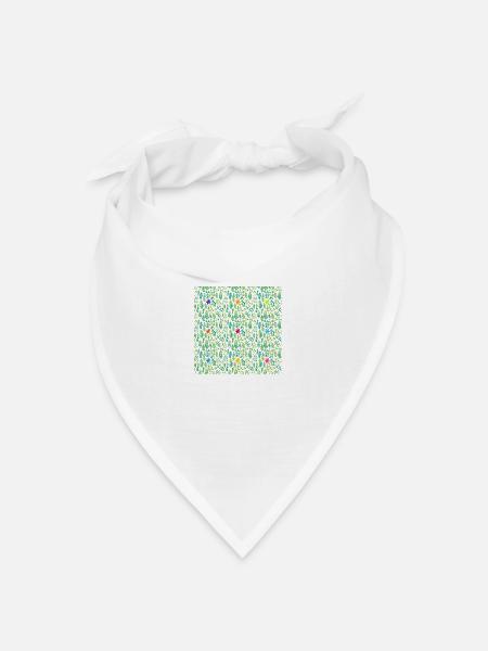 Wiese und Schmetterlinge - Bandana Dreieckstuch - Weiß