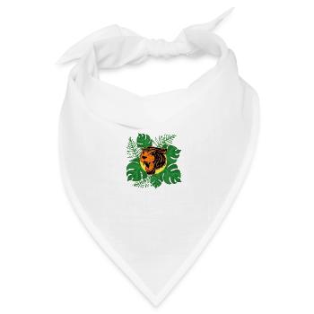 Tiger Dschungel brüllen Monstera Blätter Geschenk - Bandana Dreieckstuch - Weiß - Vorne