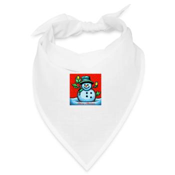 Frohe Weihnachten Feliz Navidad - Bandana Dreieckstuch - Weiß - Vorne