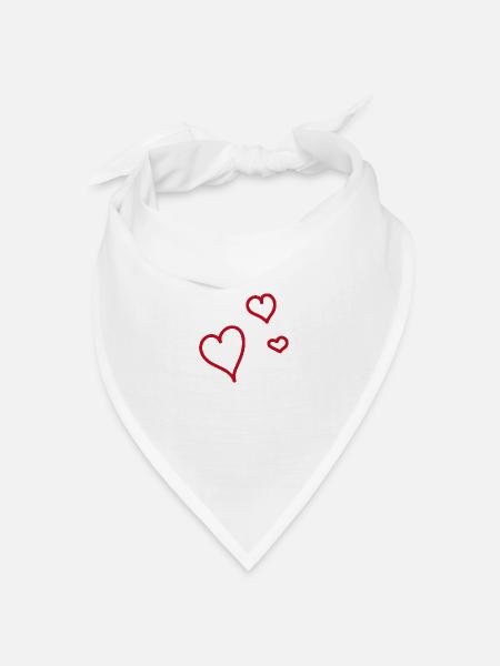 Herzensangelegenheit - Bandana Dreieckstuch - Weiß