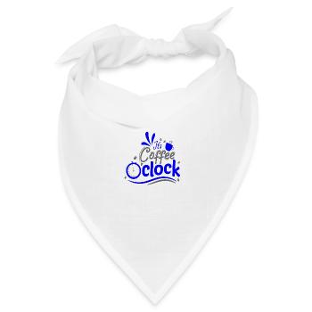It's Coffee o clock Kaffee Uhr Uhrzeit - Bandana Dreieckstuch - Weiß - Vorne