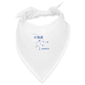 Wassermann Sternzeichen Aquarius Sternbild & Sign - Bandana Dreieckstuch - Weiß - Vorne