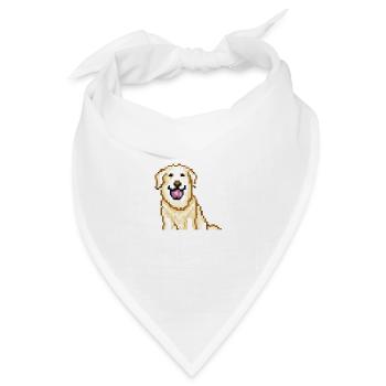 Golden Retriever Verpixelt Pixel Hund - Bandana Dreieckstuch - Weiß - Vorne