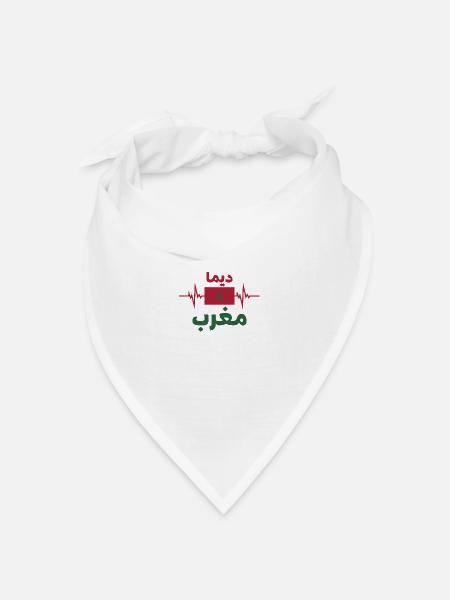 Marokko Fußball 2022 Marokko Herzschlag Marokko - Bandana Dreieckstuch - Weiß