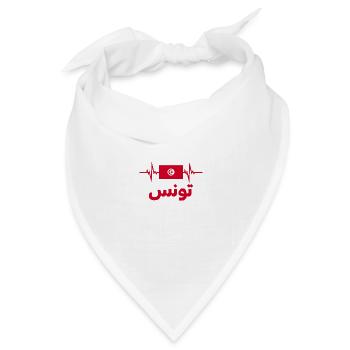 Tunesien Fußball 2022 Tunesien Herzschlag Tunesien - Bandana Dreieckstuch - Weiß - Vorne
