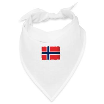 Grunge Flagge von Norwegen - Bandana Dreieckstuch - Weiß - Vorne